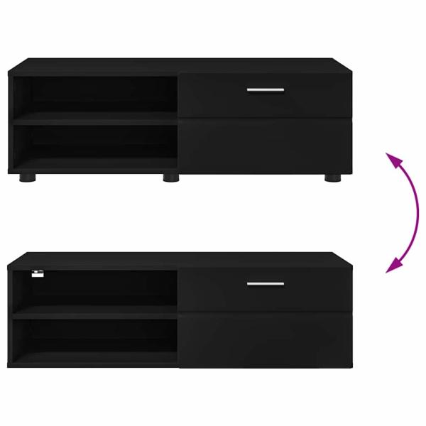 TV-Schränk mit Regal Schwarz 100.5 x 39 x 30 cm Holzwerkstoff