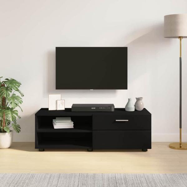 TV-Schränk mit Regal Schwarz 100.5 x 39 x 30 cm Holzwerkstoff