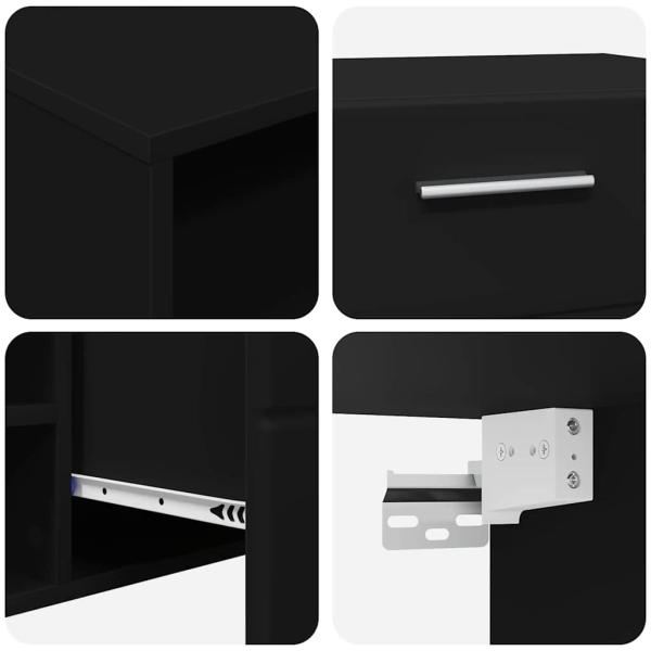 TV-Schränk mit Regal Schwarz 100.5 x 39 x 30 cm Holzwerkstoff