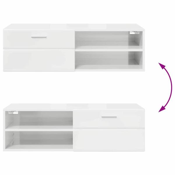 TV-Schränk mit Regal Betongrau 100.5 x 39 x 30 cm Holzwerkstoff