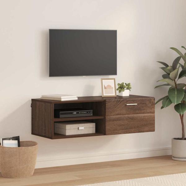 ARDEBO.de - TV-Schränk Braune Eiche 100.5 x 39 x 30 cm Holzwerkstoff