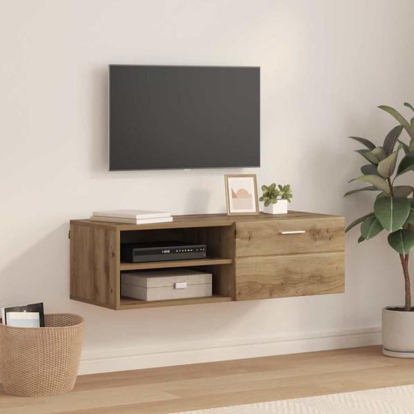ARDEBO.de - TV-Schränk Eiche handwerklich 100.5 x 39 x 30 cm Holzwerkstoff