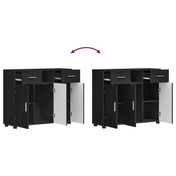 Sideboard mit Tür Schwarz 88.5 x 30.5 x 73 cm Holzwerkstoff