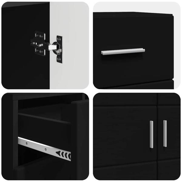 Sideboard mit Tür Schwarz 88.5 x 30.5 x 73 cm Holzwerkstoff