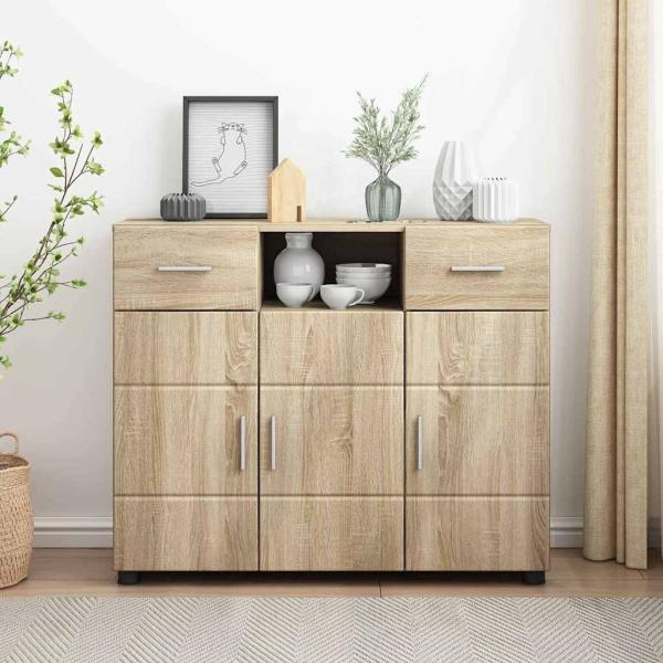 ARDEBO.de - Sideboard Sonoma Eiche 88.5 x 30.5 x 73 cm Holzwerkstoff