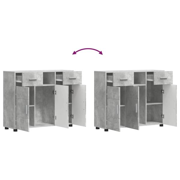 Sideboard mit Tür Betongrau 88.5 x 30.5 x 73 cm Holzwerkstoff