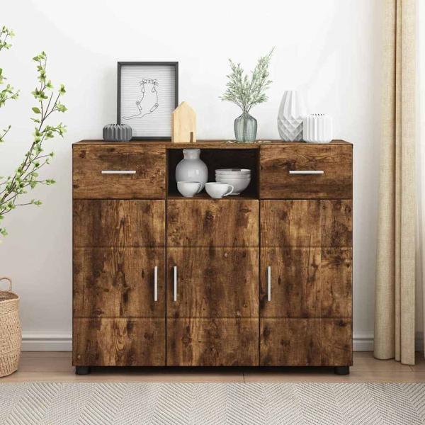 ARDEBO.de - Sideboard Räuchereiche 88.5 x 30.5 x 73 cm Holzwerkstoff