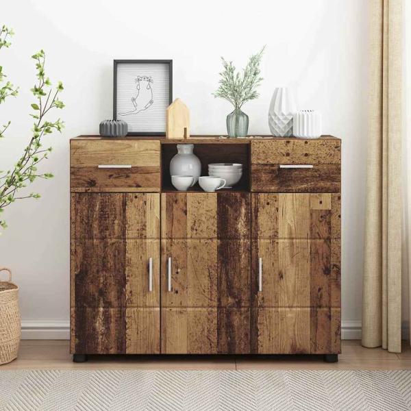 ARDEBO.de - Sideboard mit Tür Altholz 88.5 x 30.5 x 73 cm Holzwerkstoff