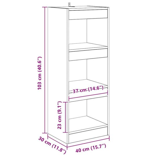 Bücherregal Altholz 40 x 30 x 103 cm Holzwerkstoff