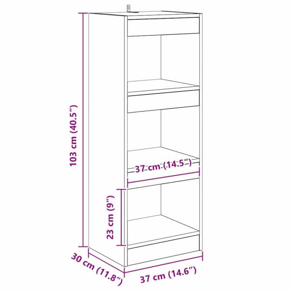Bücherregal Eiche handwerklich 40 x 30 x 103 cm Holzwerkstoff