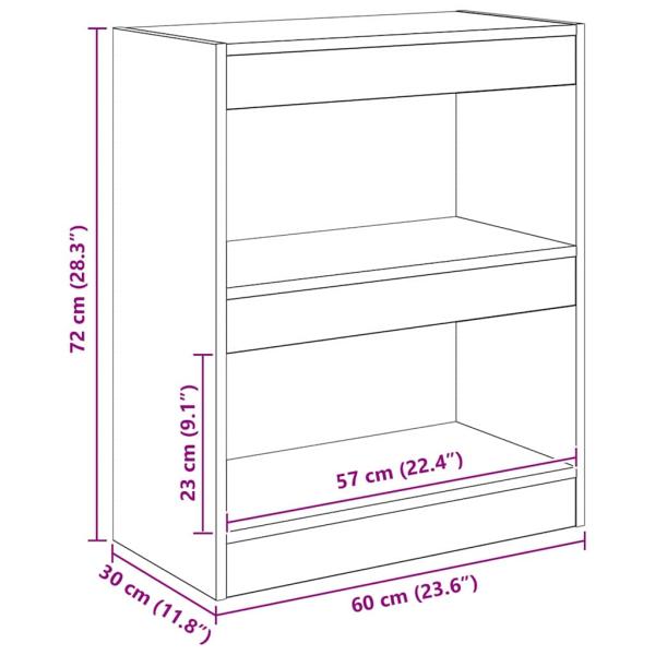 Bücherregal Altholz 60 x 30 x 72 cm Holzwerkstoff