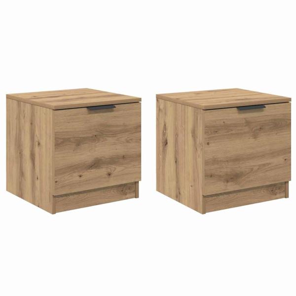 Bettschrank 2 pcs Eiche handwerklich 40 x 39 x 40 cm