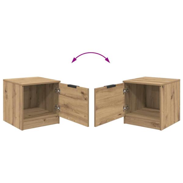 Bettschrank 2 pcs Eiche handwerklich 40 x 39 x 40 cm