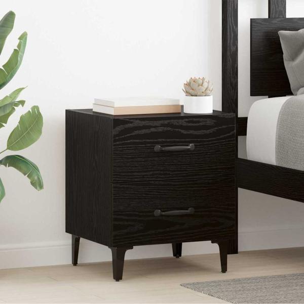 ARDEBO.de - Bettschrank Schwarze Eiche 40 x 35 x 47,5 cm Holzwerkstoff