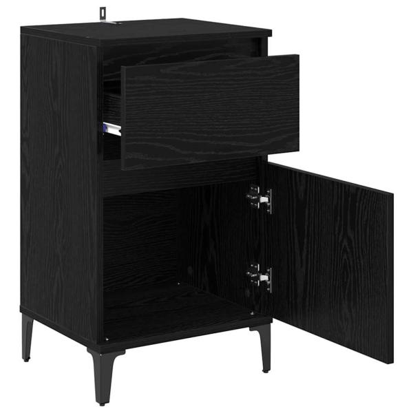 Nachttisch 2 stk. Schwarz Eichen-Optik 40 x 35 x 70 cm