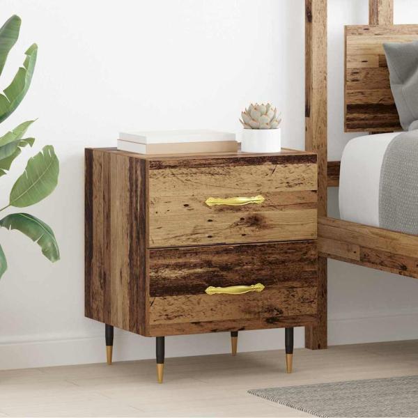 ARDEBO.de - Nachttisch 2 pcs Altholz 40 x 35 x 47,5 cm Holzwerkstoff