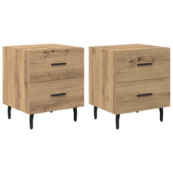 Nachttisch 2 pcs Eiche handwerklich 40 x 35 x 47,5 cm