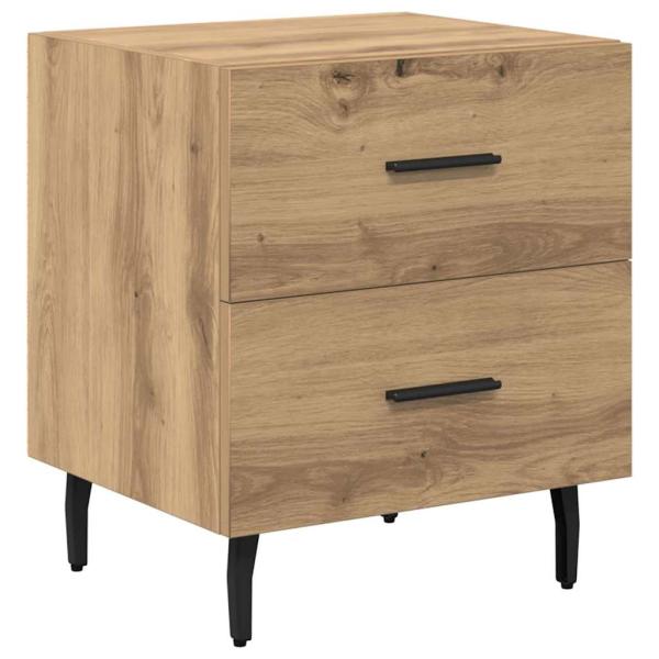 Nachttisch 2 pcs Eiche handwerklich 40 x 35 x 47,5 cm