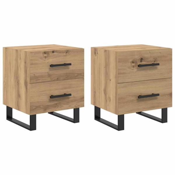 Nachttische 2 pcs Eiche handwerklich 40 x 35 x 47,5 cm