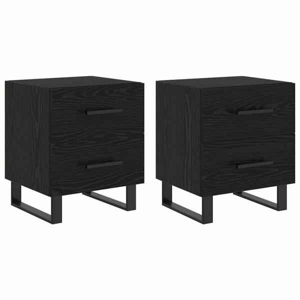 Nachttische 2 pcs Schwarze Eiche 40 x 35 x 47,5 cm