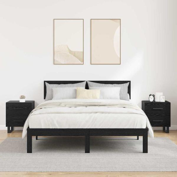 Nachttische 2 pcs Schwarze Eiche 40 x 35 x 47,5 cm