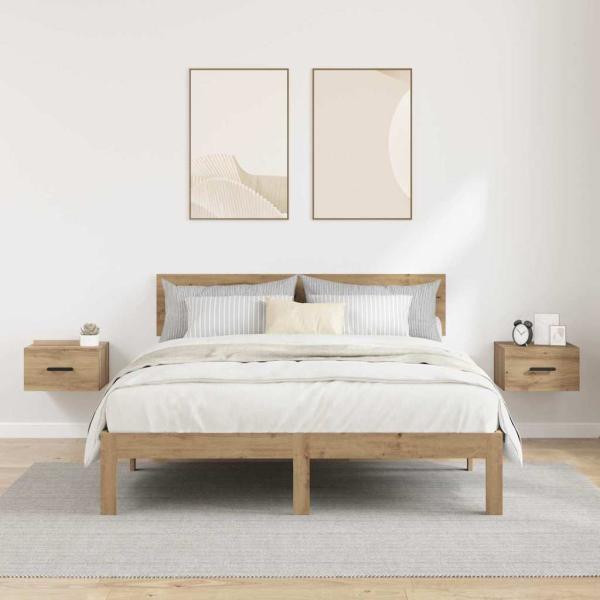 Nachttisch 2 pcs Eiche handwerklich 35 x 35 x 20 cm