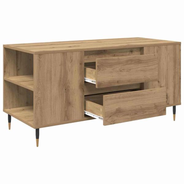 Couchtisch Eiche handwerklich 102 x 44,5 x 50 cm Holzwerkstoff