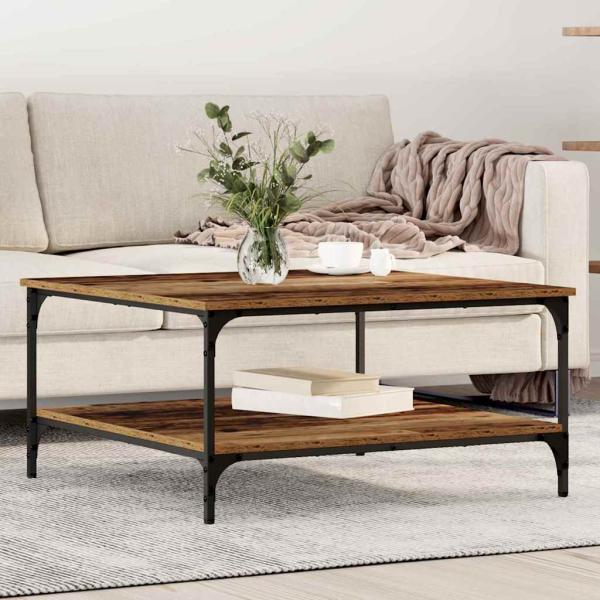 ARDEBO.de - Couchtisch Altholz 80 x 80 x 40 cm Holzwerkstoff