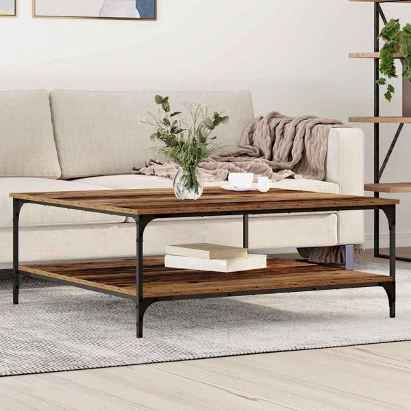 ARDEBO.de - Couchtisch Altholz 100 x 100 x 40 cm Holzwerkstoff