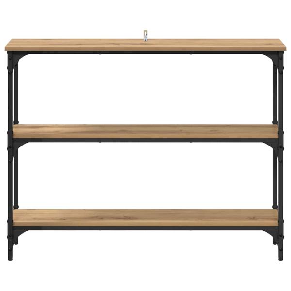 Konsolentisch mit Regal Eiche handwerklich 100 x 22,5 x 75 cm