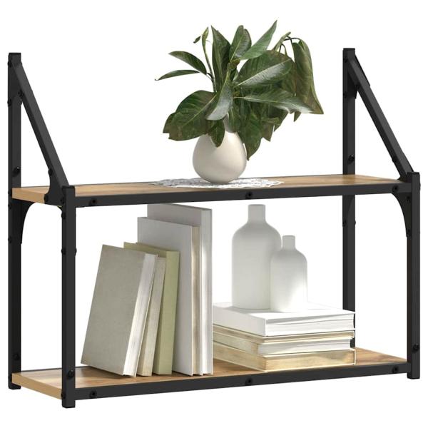 Wandregal Eiche handwerklich 60 x 21 x 51 cm Holzwerkstoff