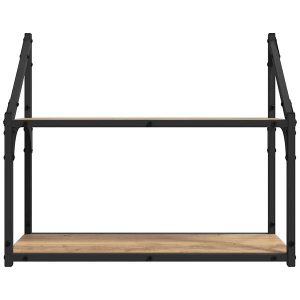 Wandregal Eiche handwerklich 60 x 21 x 51 cm Holzwerkstoff