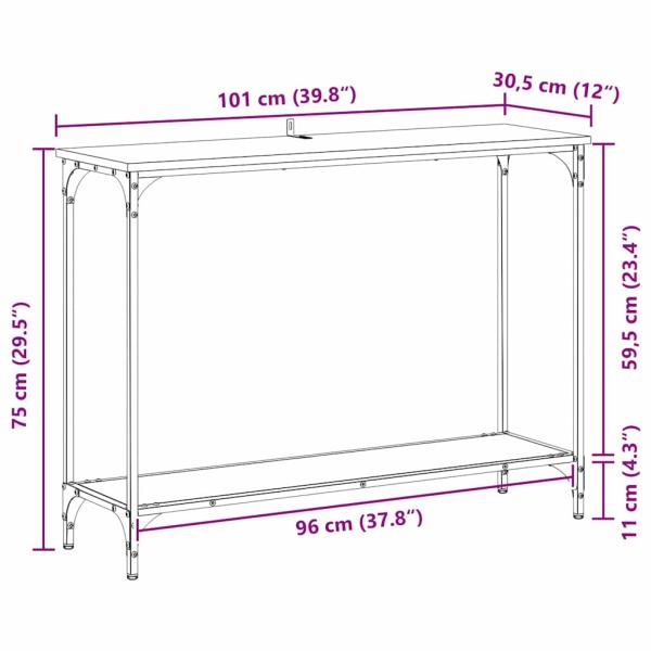Konsolentisch Altholz 101 x 30.5 x 75 cm Holzwerkstoff