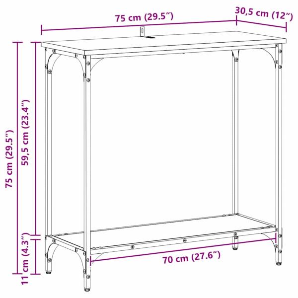 Konsolentisch mit Regal Altholz 75 x 30.5 x 75 cm Holzwerkstoff