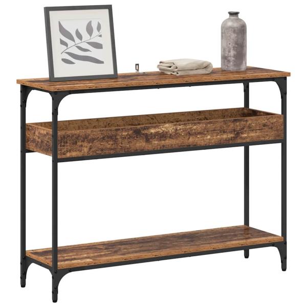 Konsolentisch mit Regal Altholz 100 x 29 x 75 cm Holzwerkstoff