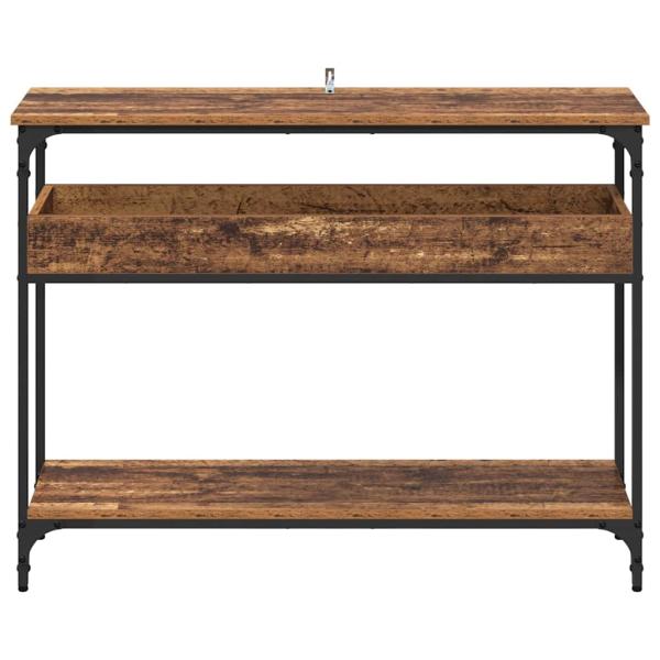 Konsolentisch mit Regal Altholz 100 x 29 x 75 cm Holzwerkstoff