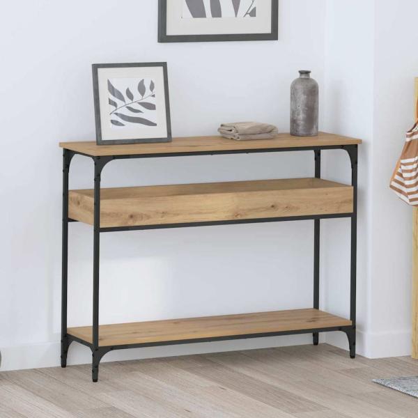 ARDEBO.de - Konsolentisch Eiche handwerklich 100 x 29 x 75 cm Holzwerkstoff