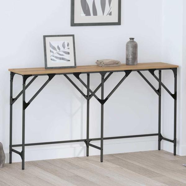 ARDEBO.de - Konsolentisch Eiche handwerklich 140 x 29 x 75 cm Holzwerkstoff