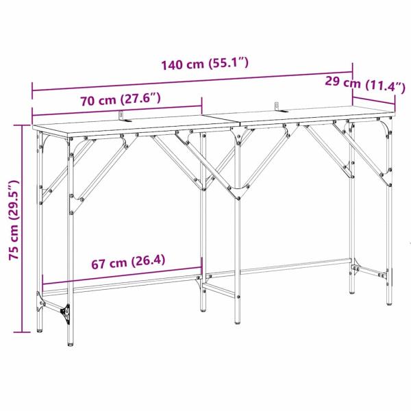 Konsolentisch Schwarze Eiche 140 x 29 x 75 cm Holzwerkstoff