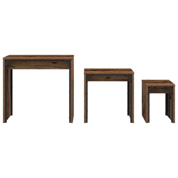 Nesting Couchtisch 3 pcs Altholz 60 x 35 x 56 cm Holzwerkstoff