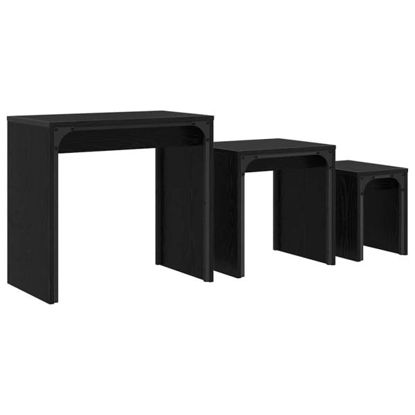 Nesting Couchtisch 3 pcs Schwarze Eiche 60 x 35 x 56 cm