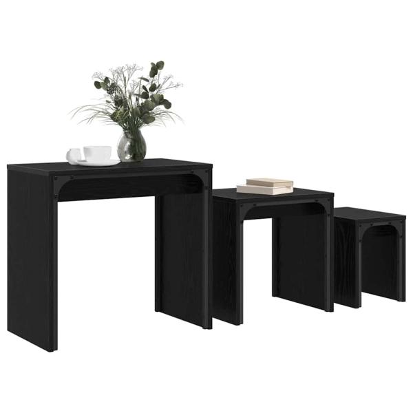 Nesting Couchtisch 3 pcs Schwarze Eiche 60 x 35 x 56 cm
