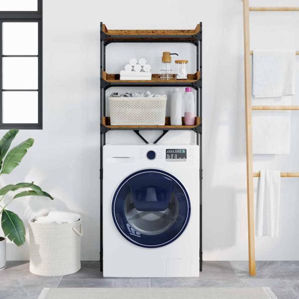 Waschmaschinenregal Altholz 67 x 25 x 163 cm Holzwerkstoff