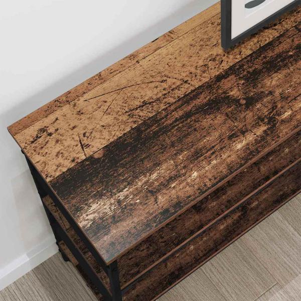 Konsolentisch mit Regal Altholz 100 x 32 x 75 cm Holzwerkstoff