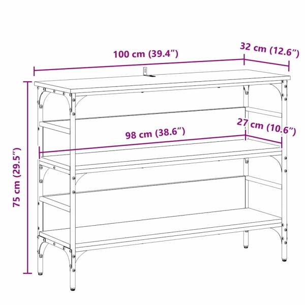 Konsolentisch Schwarze Eiche 100 x 32 x 75 cm Holzwerkstoff