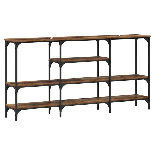 Konsolentisch mit Regal Altholz 160 x 29 x 80 cm Holzwerkstoff