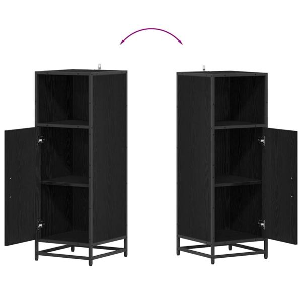 Badezimmer Schrank mit Tür Schwarze Eiche 35 x 37,5 x 100 cm