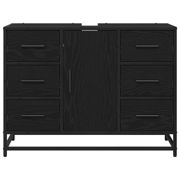 Badezimmer Waschbecken Schrank Schwarze Eiche 80 x 33 x 60 cm