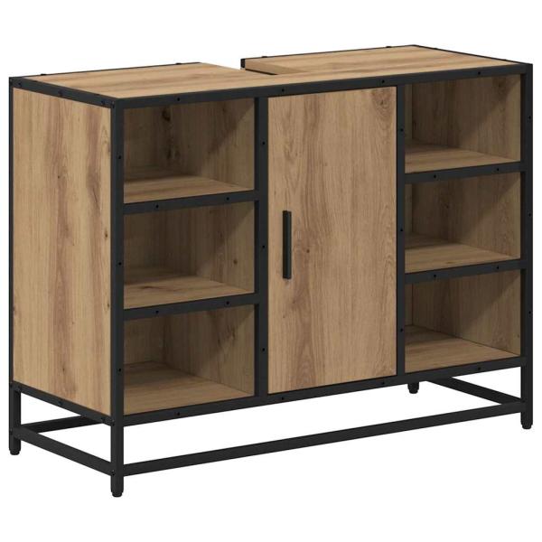 Badezimmer Waschbecken Schrank mit Regal Eiche handwerklich