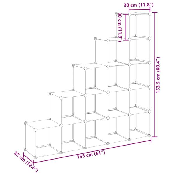 Regalsystem mit 15 Würfeln Transparent PP